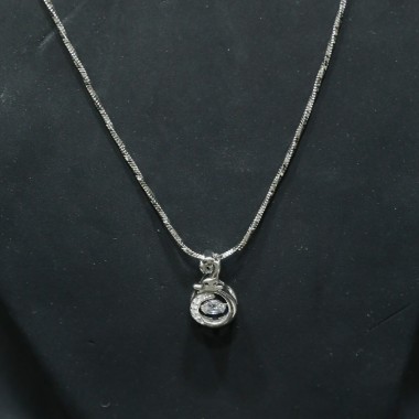 92.5 Stoned Sterling Silver Chain With Pendant For Women's & Girl's